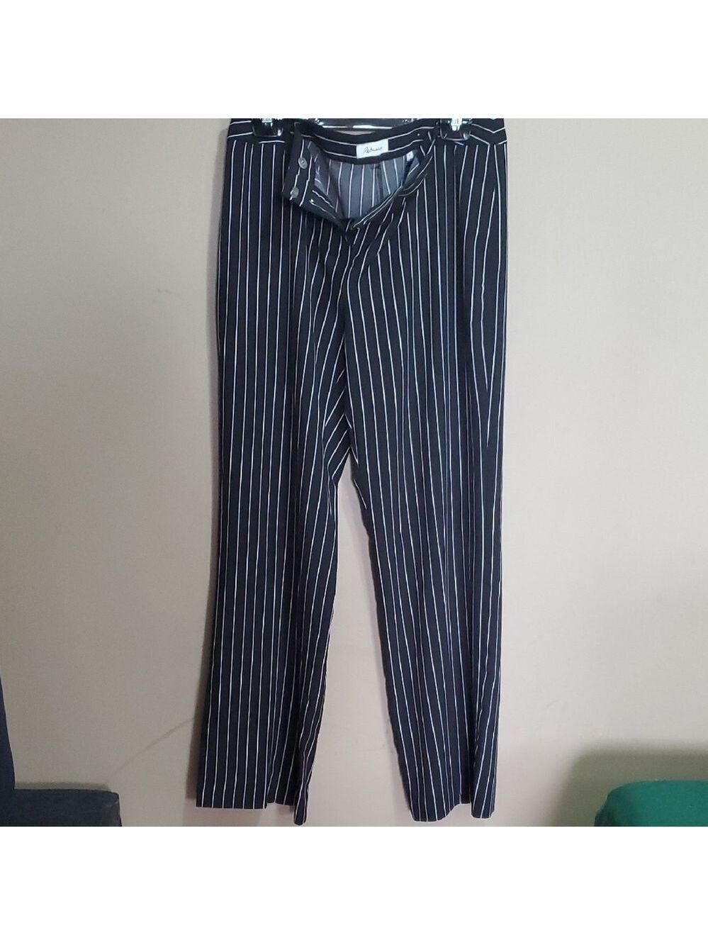 Reitmans Black Striped Wide Leg Pants Size 11